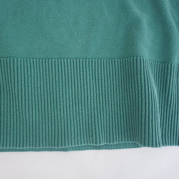 Vintage Gap Green Fine Knit Ribbed Lightweight Thick Cotton Sweater Large - Picture 7 of 10